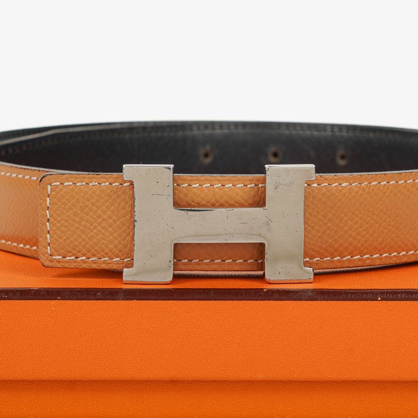 Hermès H-Gürtel 24 mm aus Epsom-Leder