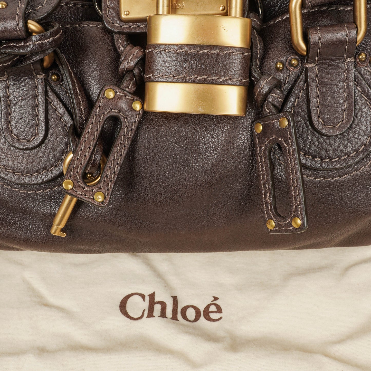 Chloe Paddington Satchel Tasche aus braunem Leder