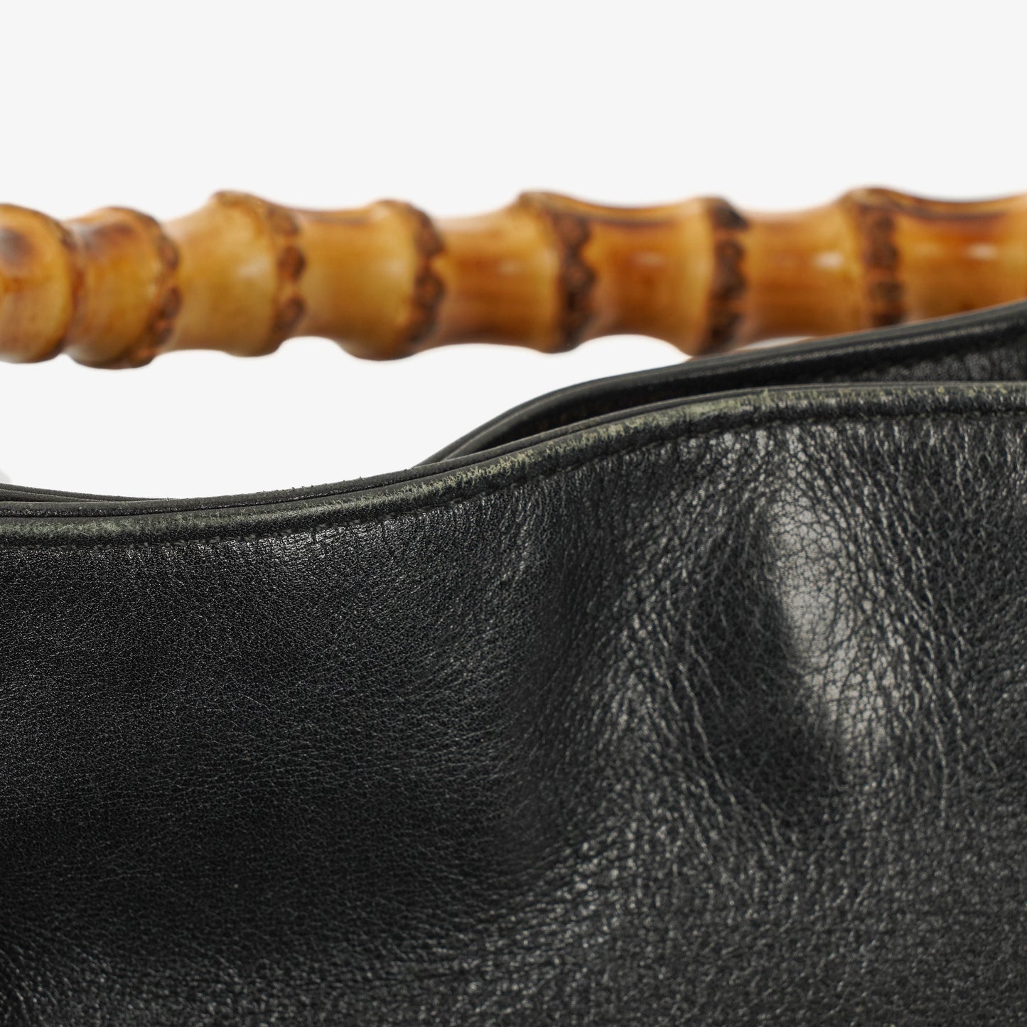 Gucci Bamboo Top Handle Hobo-Tasche aus schwarzem Leder