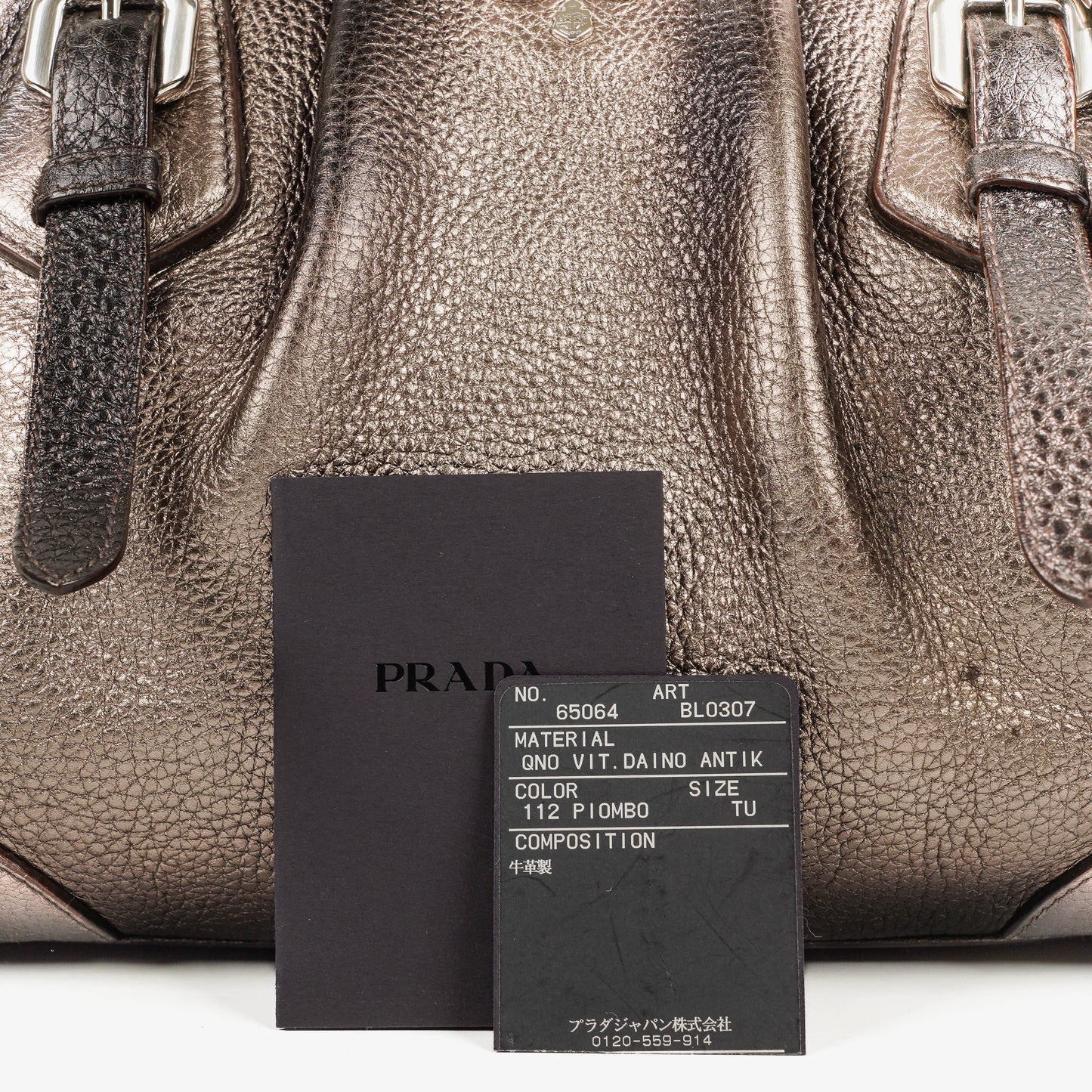 Prada Vitello Daino Antik Piombo Handtasche