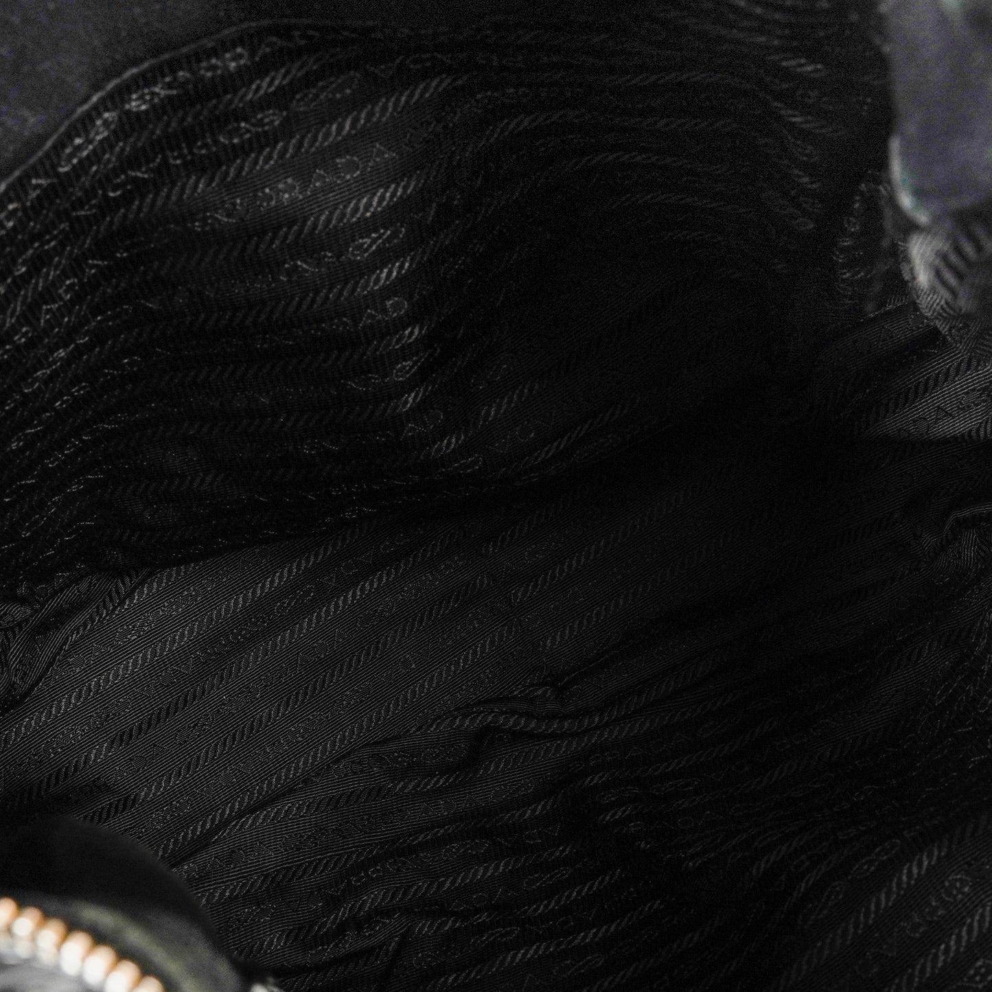 Prada Nero Nylon Logo-Jacquard Henkeltasche