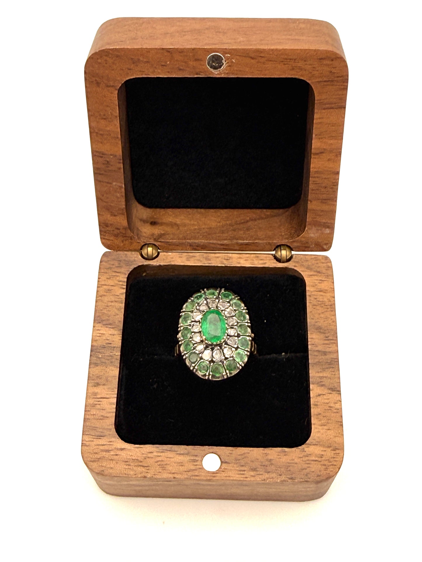Antiker 18K Smaragdring ca. 1860 • Alt-Schliff • Gr. 53