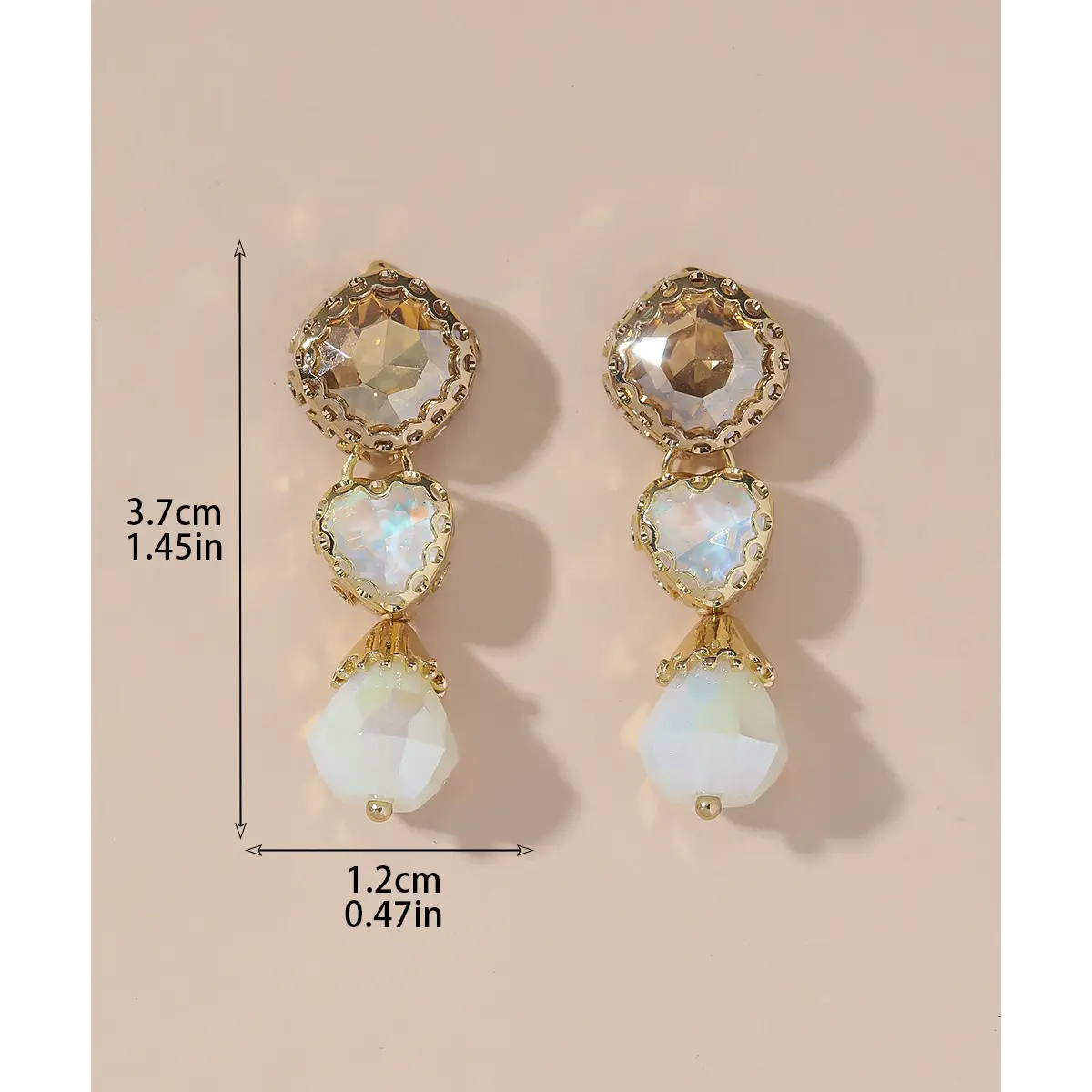4 Designs Statement-Ohrringe – Blumen, Kristall, Muschel – Damen Modeschmuck