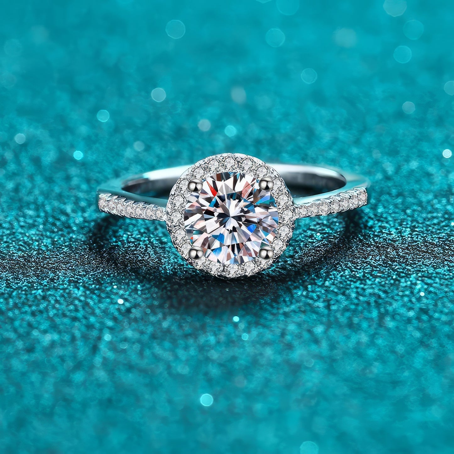 Handgefertigter Moissanit Ring - 925er Silber - Mikro-Intarsien - Funkelnder Edelstein - Einzigartiges Design