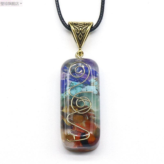 Kupferspirale Anhänger aus Resin mit natürlichen Edelsteinen