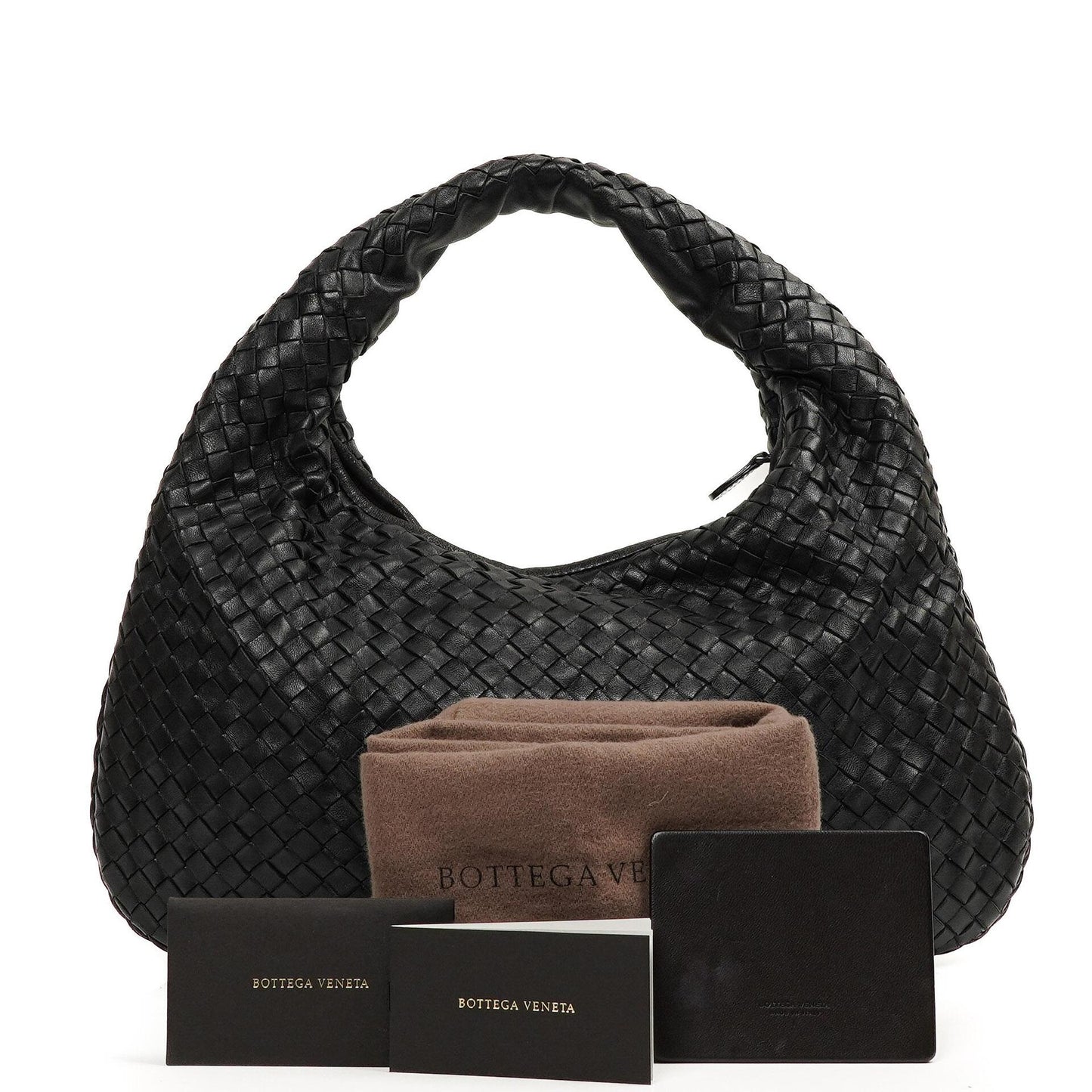 Bottega Veneta Medium Veneta Schwarzes Nappa Intrecciato Hobo Bag