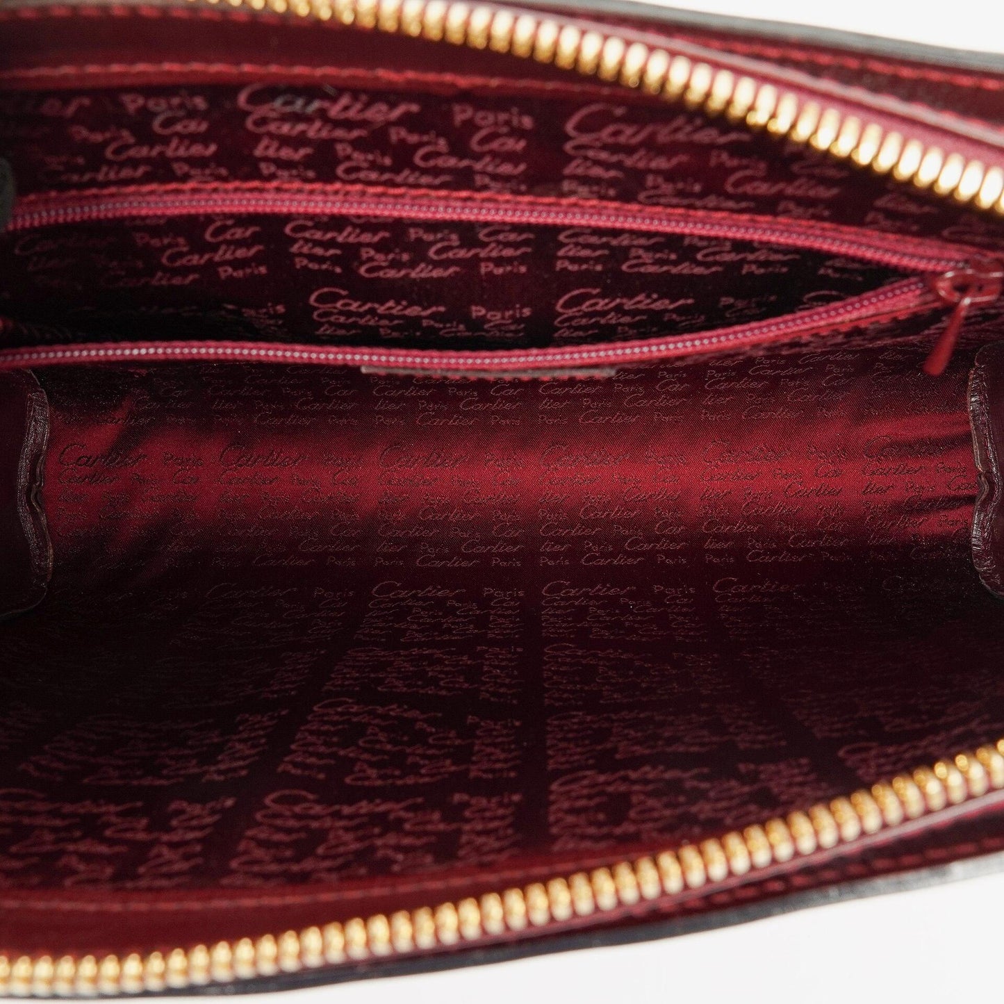 Cartier Must de Cartier Clutch aus burgunderrotem Leder