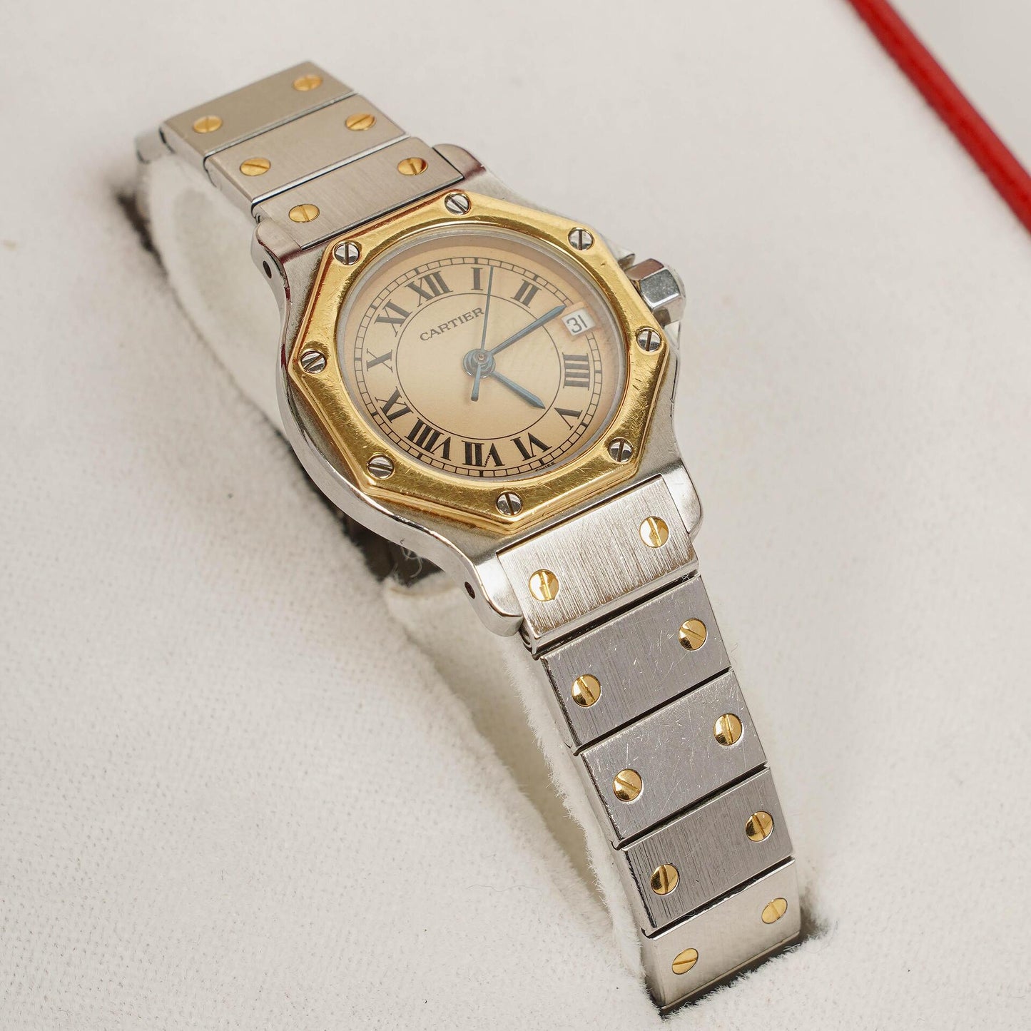Cartier Santos Octagon Uhr aus Edelstahl