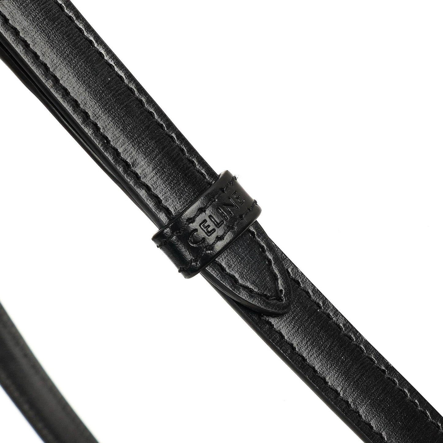 Celine Claude Long Triomphe East West Schultertasche aus glänzendem Kalbsleder