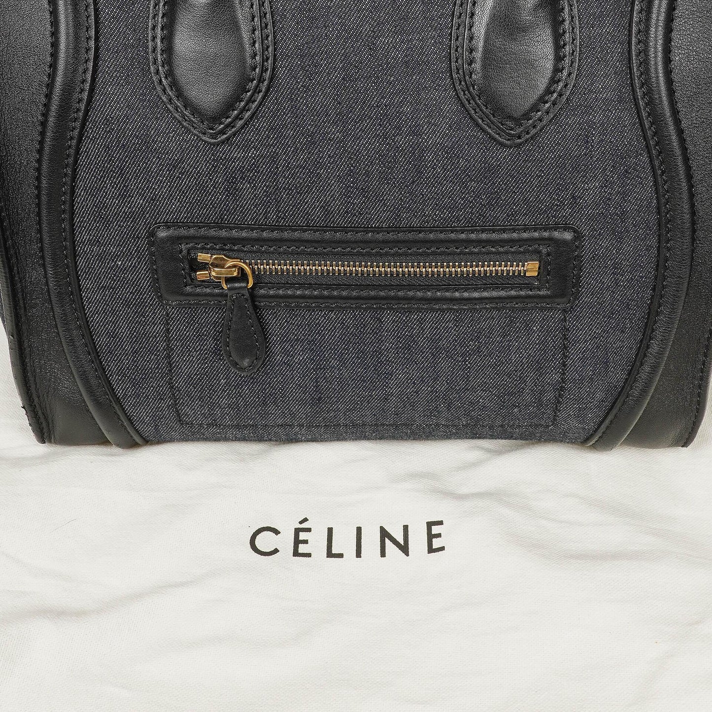 Celine Phantom Luggage Medium Tote Tasche aus Denim