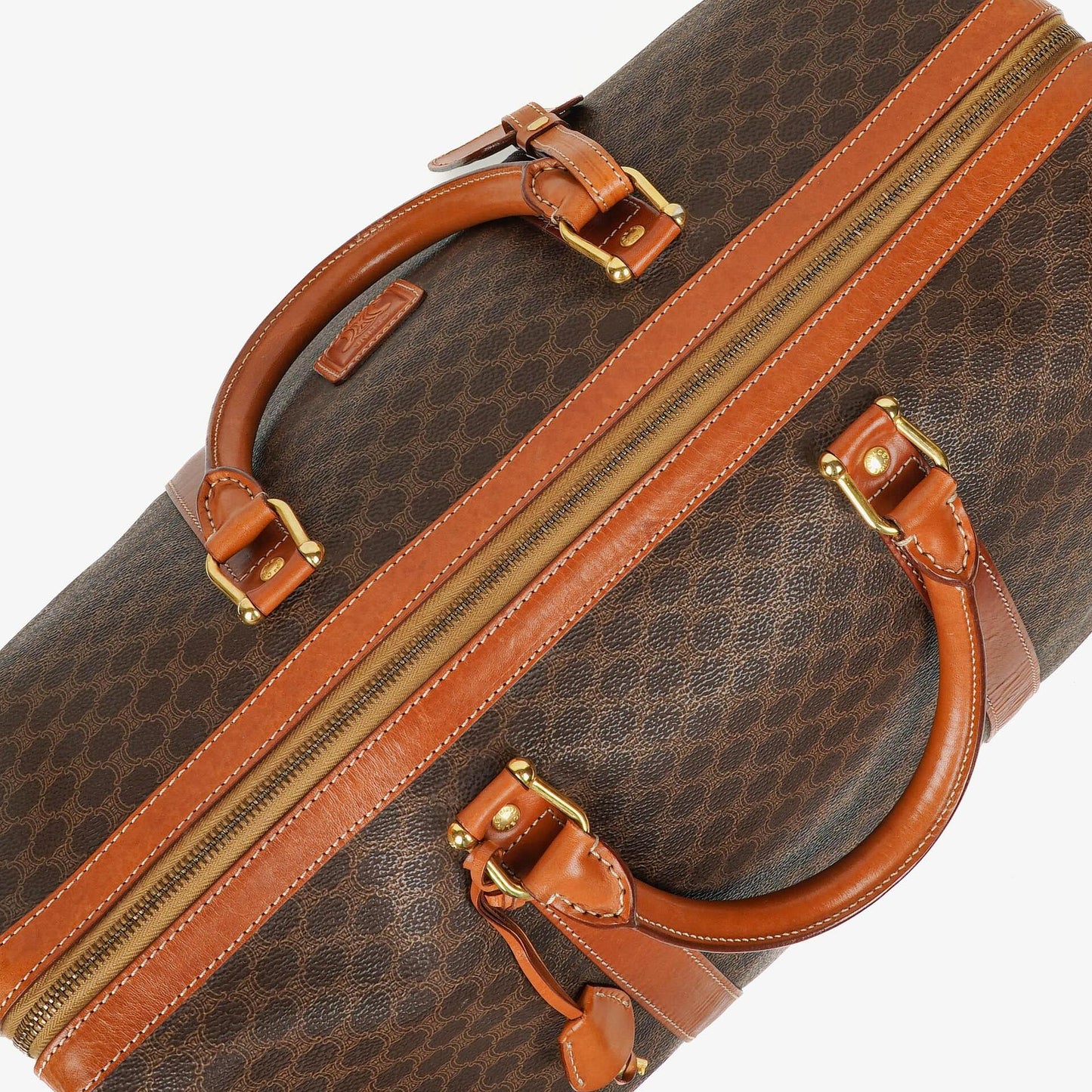 CELINE Vintage Macadam Triomphe Reisetasche in Braun