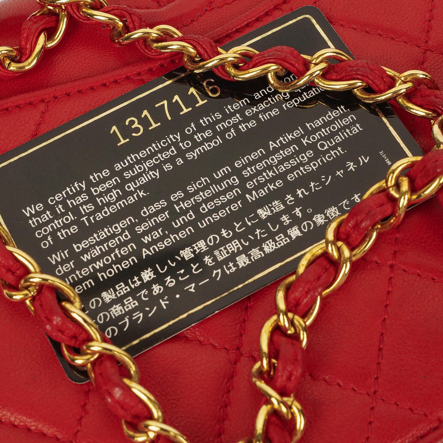 Chanel CC Logo Full Flap Schultertasche aus rotem Leder