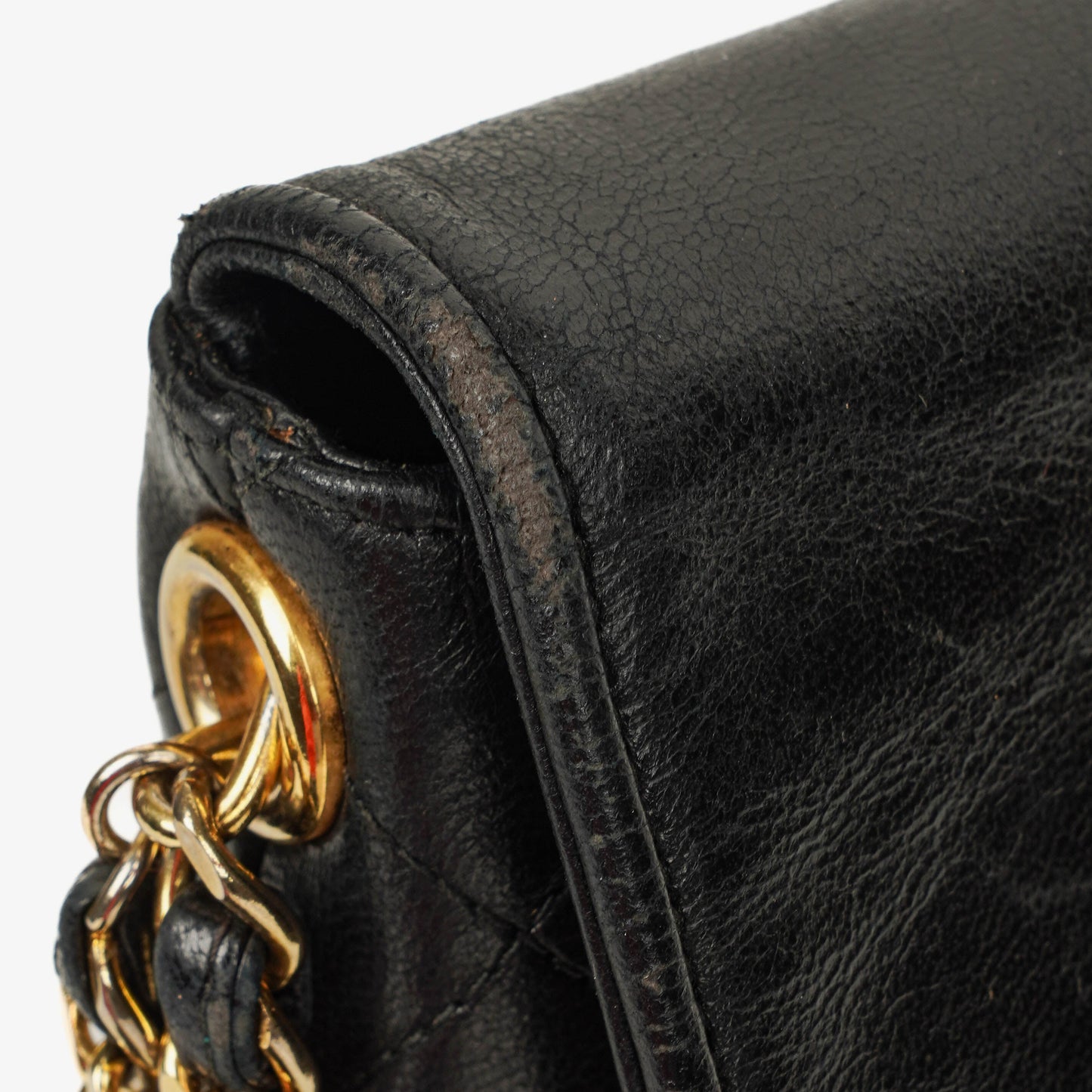 Chanel CC Schultertasche aus gestepptem schwarzem Leder mit Quaste