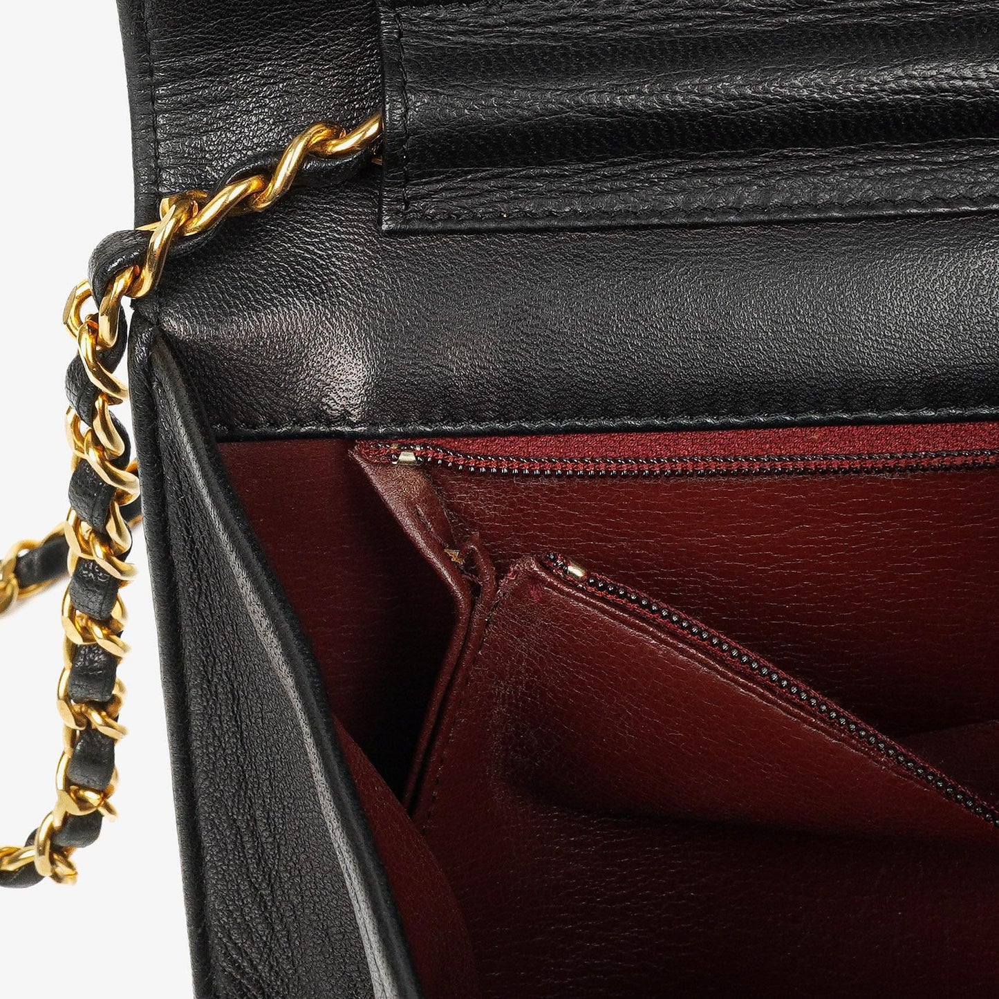 Chanel Classic Full Flap Tasche aus schwarzem gestepptem Lammleder mit 24K vergoldeter Hardware