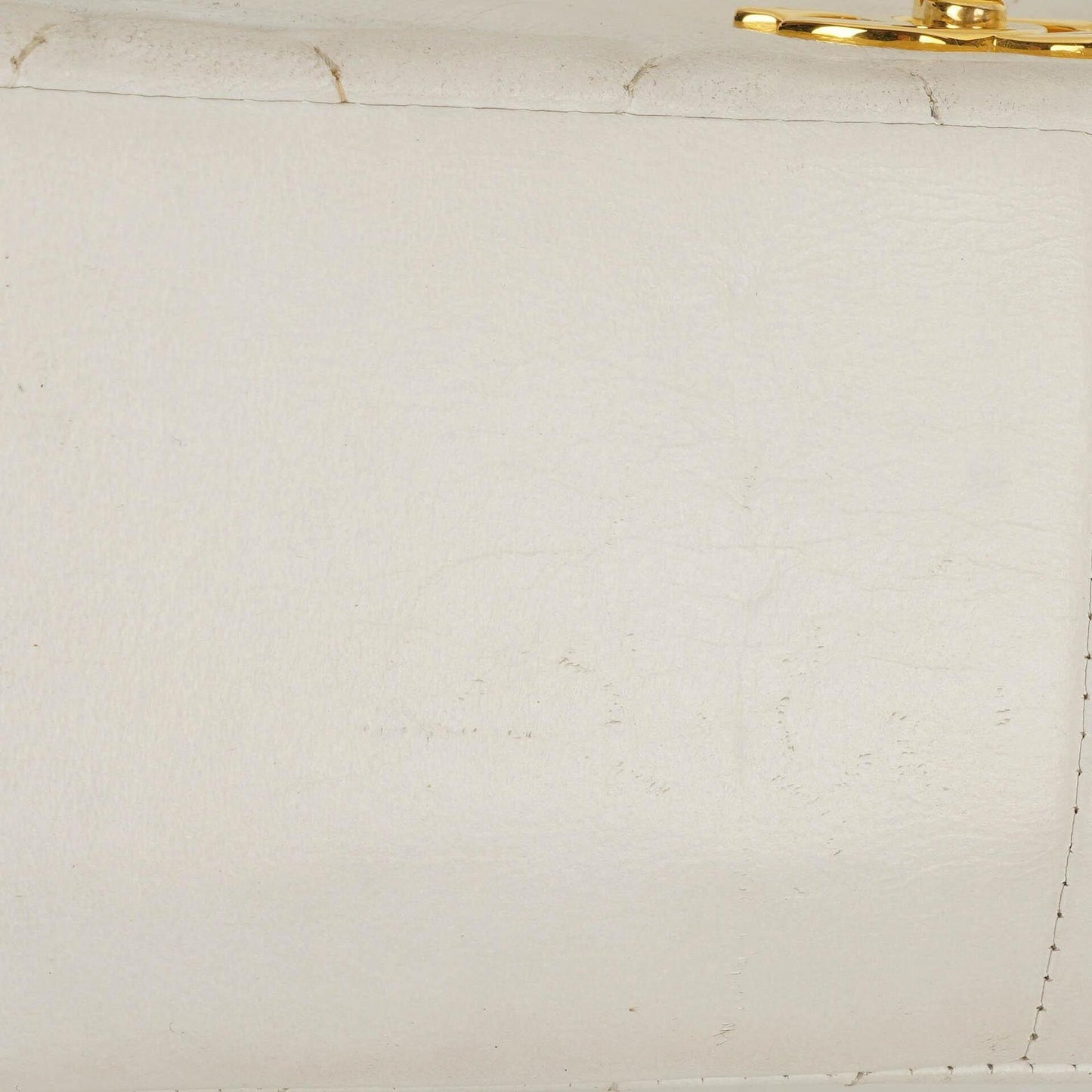 Chanel Diana Vintage Medium Flap Tasche aus weißem gestepptem Lammleder mit 24K vergoldeter Hardware