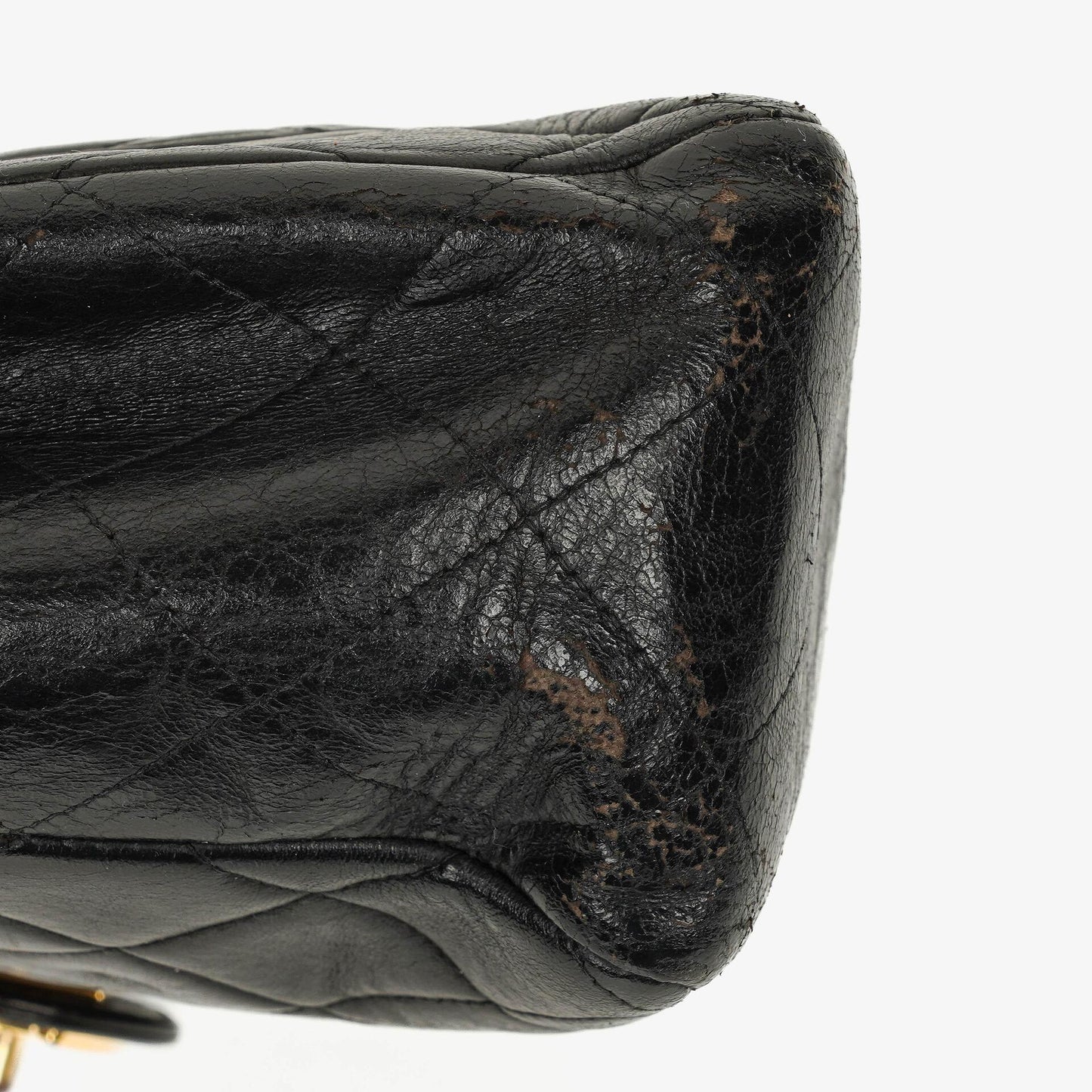 Chanel Jumbo CC Klassische Einzelklappe Tasche Schwarz Gestepptes Lammleder 24K Vergoldete Beschläge