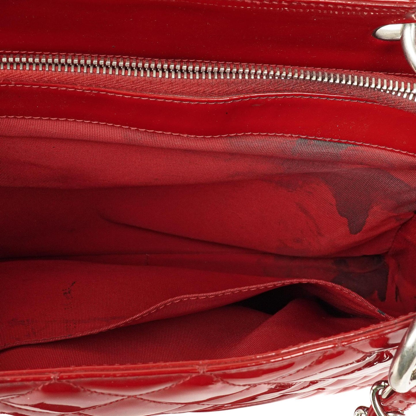 Chanel Grand Shopping Tote aus rotem gestepptem Lackleder