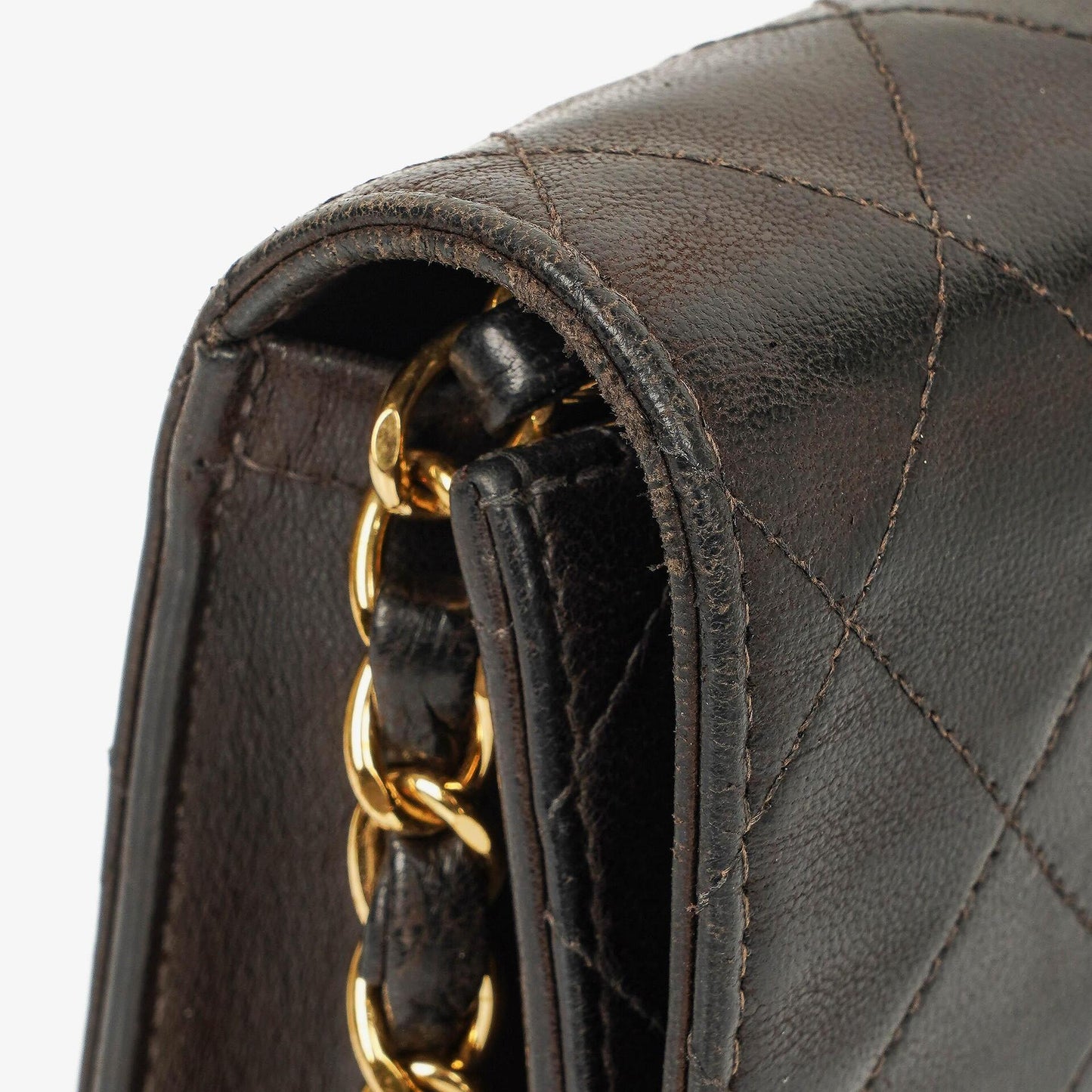 Chanel Kleine Classic Single Flap Tasche aus schwarzem gestepptem Lammleder mit 24K vergoldeter Hardware