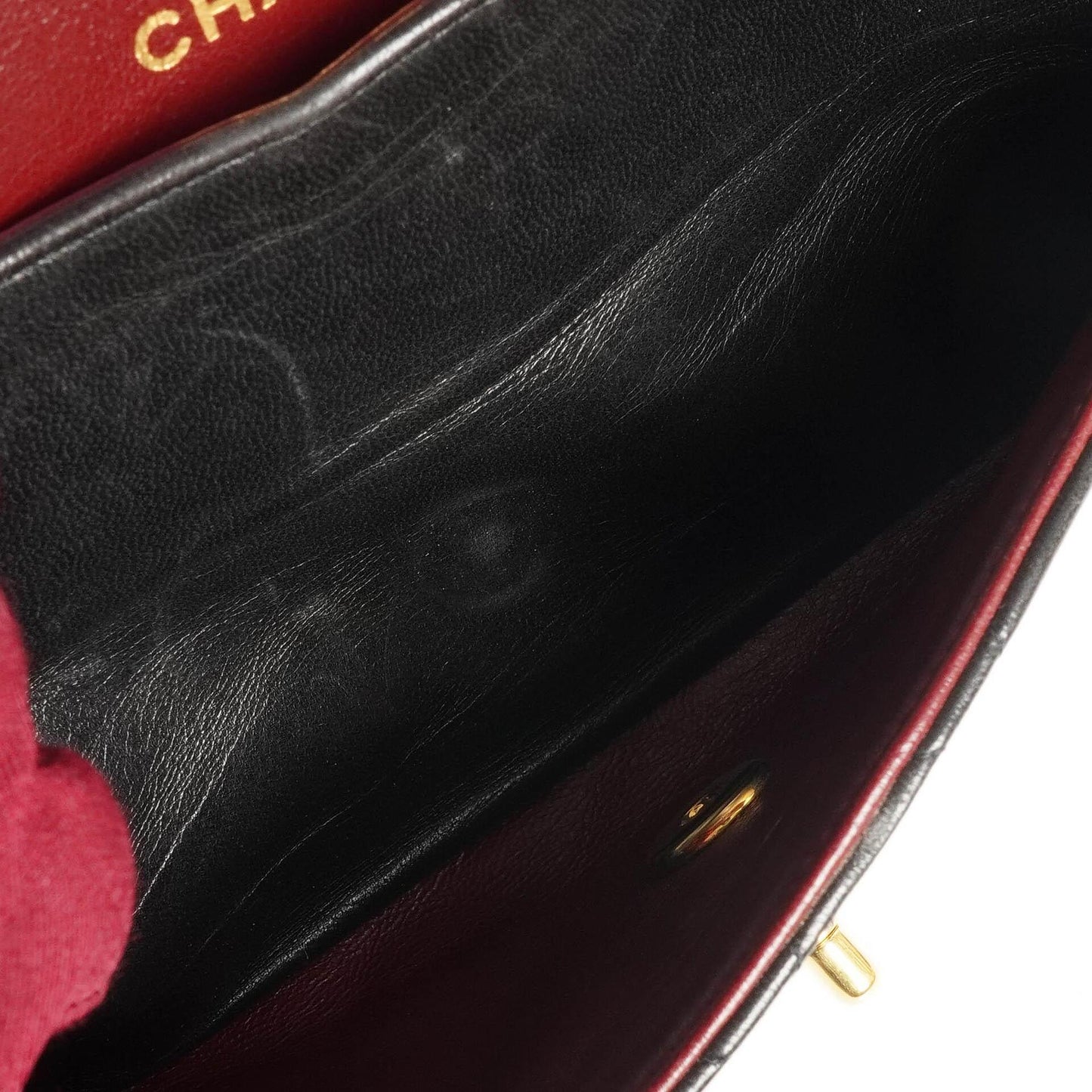 Chanel Small Classic Vintage Double Flap Bag aus schwarzem gestepptem Lammleder mit 24K goldplattierter Hardware
