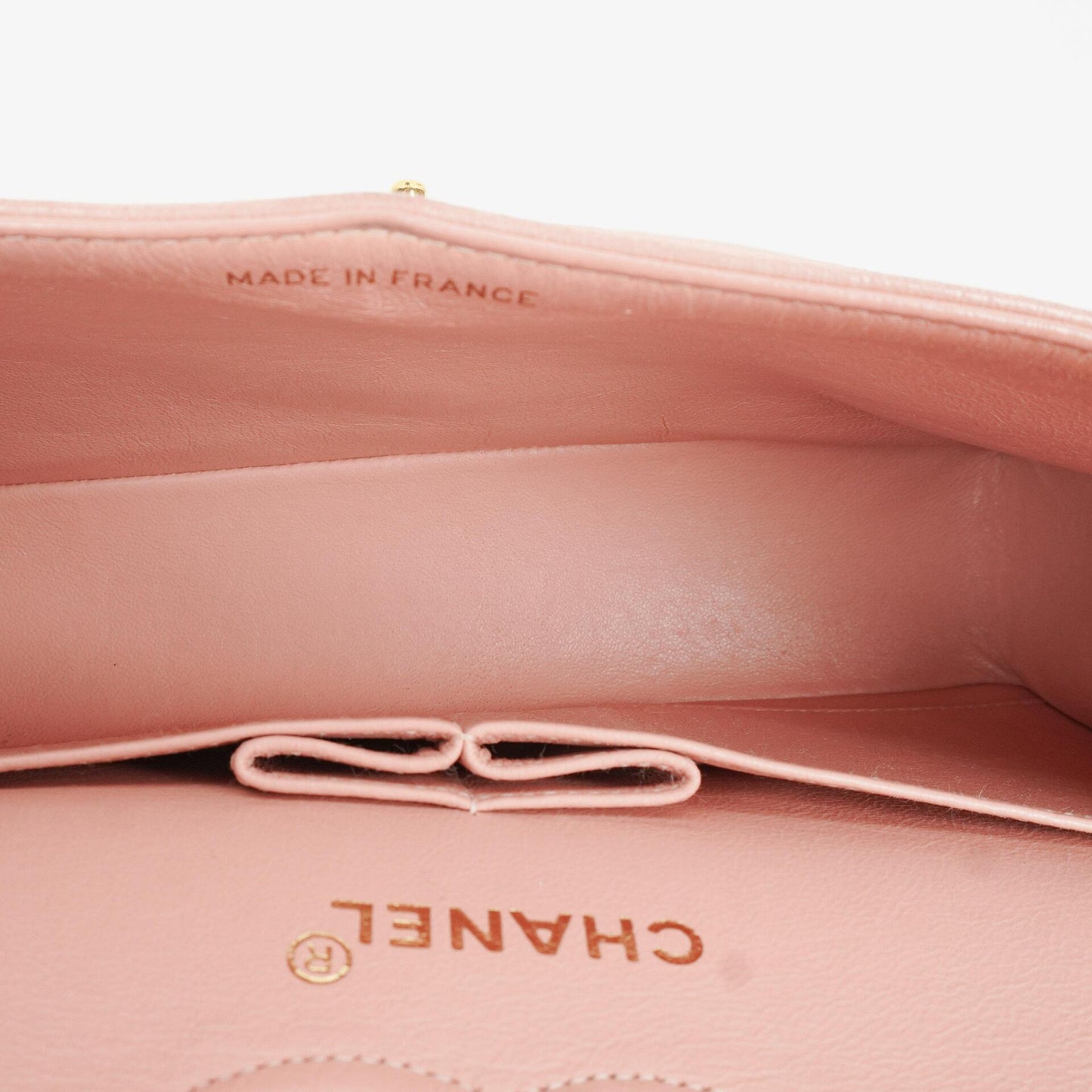 Chanel Kleine Classic Vintage Double Flap Tasche aus rosa gestepptem Lammleder mit 24K vergoldeter Hardware