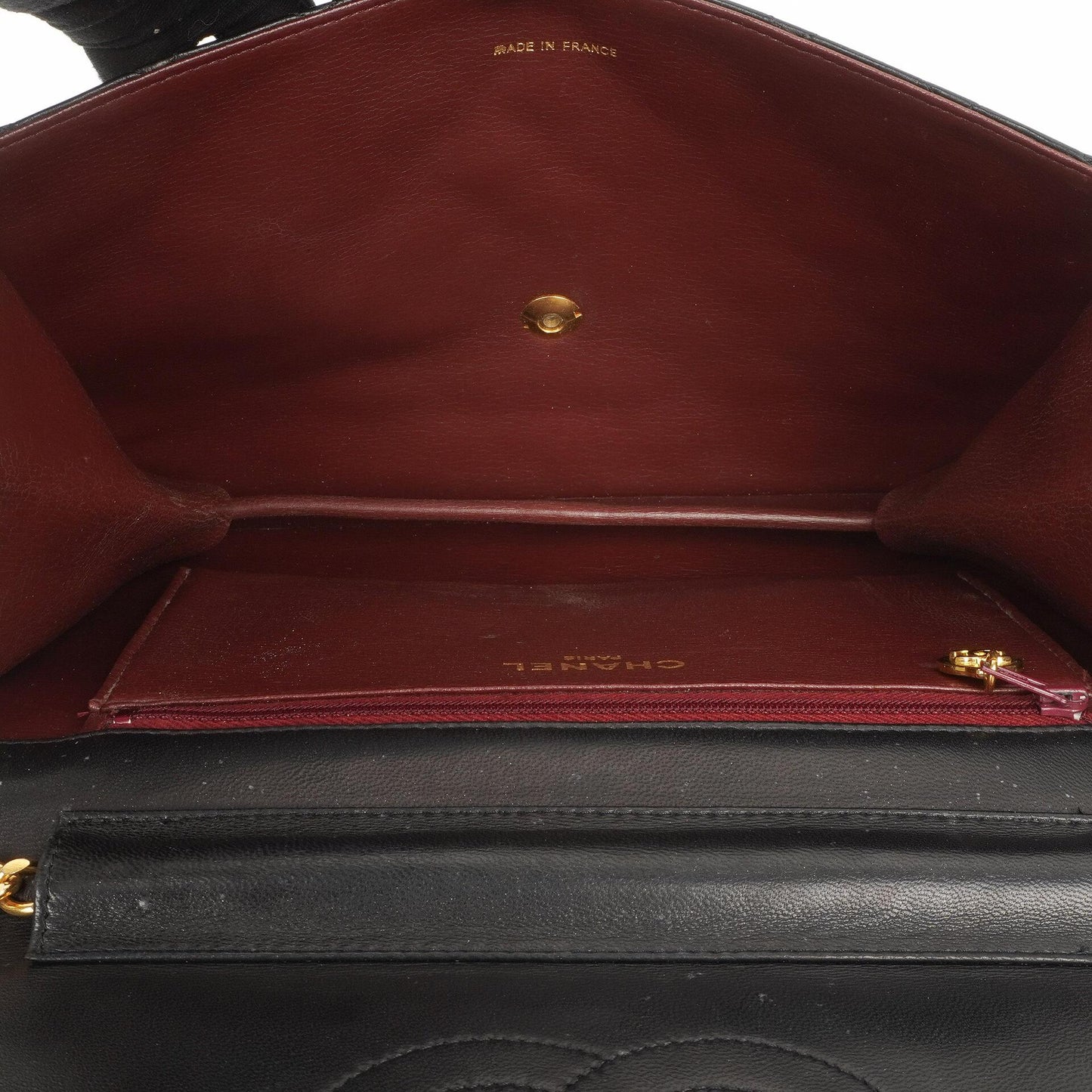 Chanel Vintage Mittlere Klassische Einfachklappe Tasche Schwarzes Gequiltetes Lammleder Mit 24K Vergoldeter Hardware