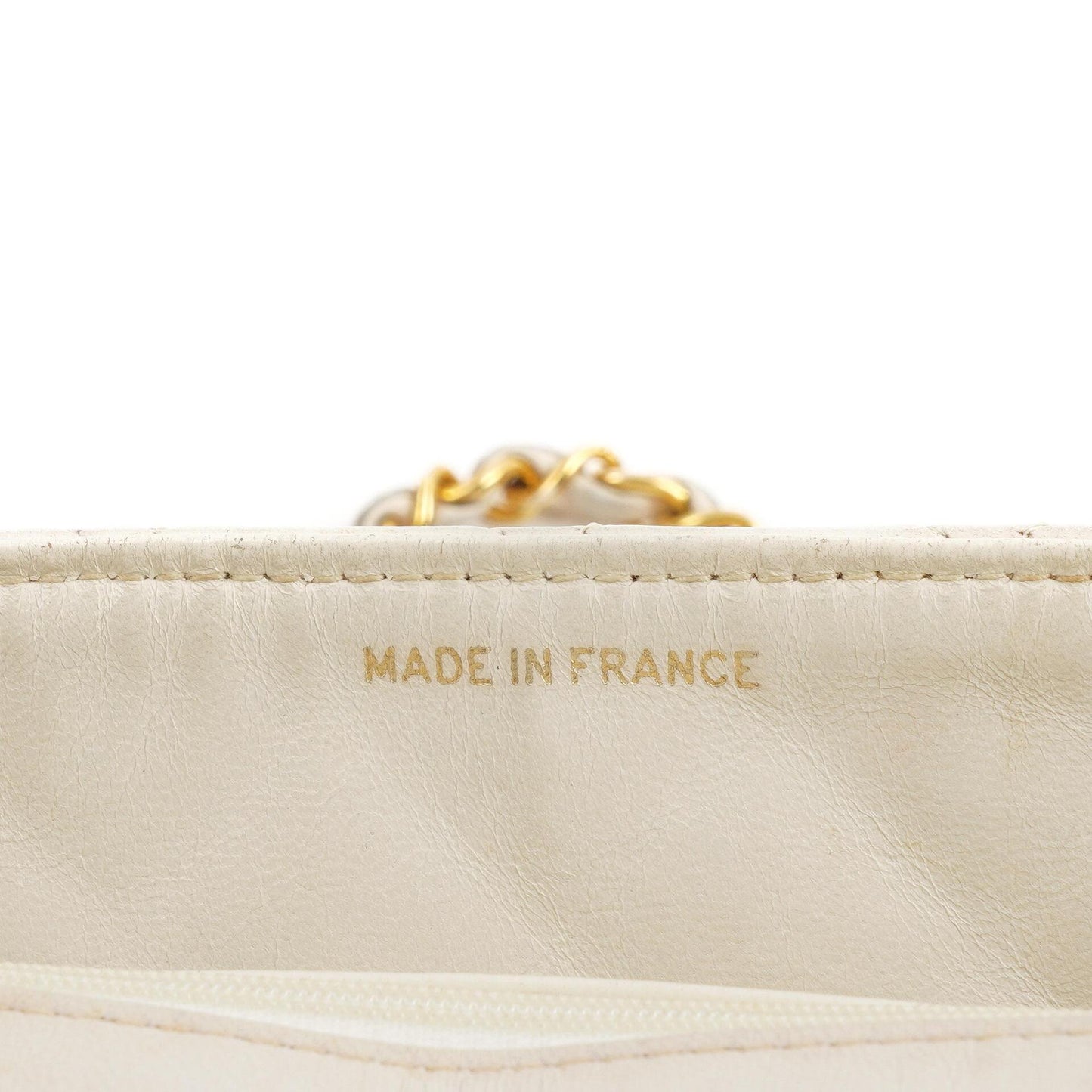 Chanel Vintage Square Flap Bag aus weißem gestepptem Lammleder mit 24K goldplattierten Beschlägen