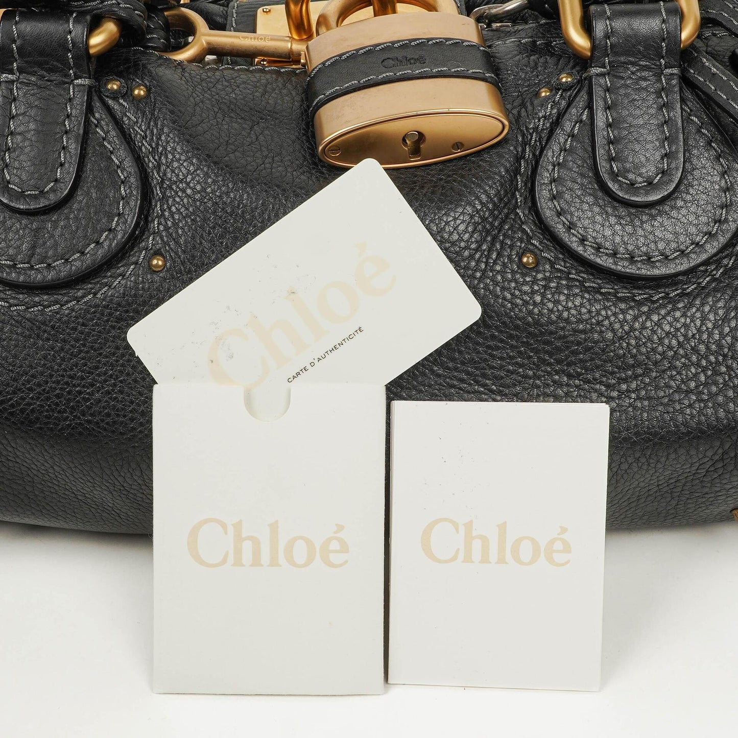 Chloe Paddington Schwarze Kalbsleder Satchel Tasche