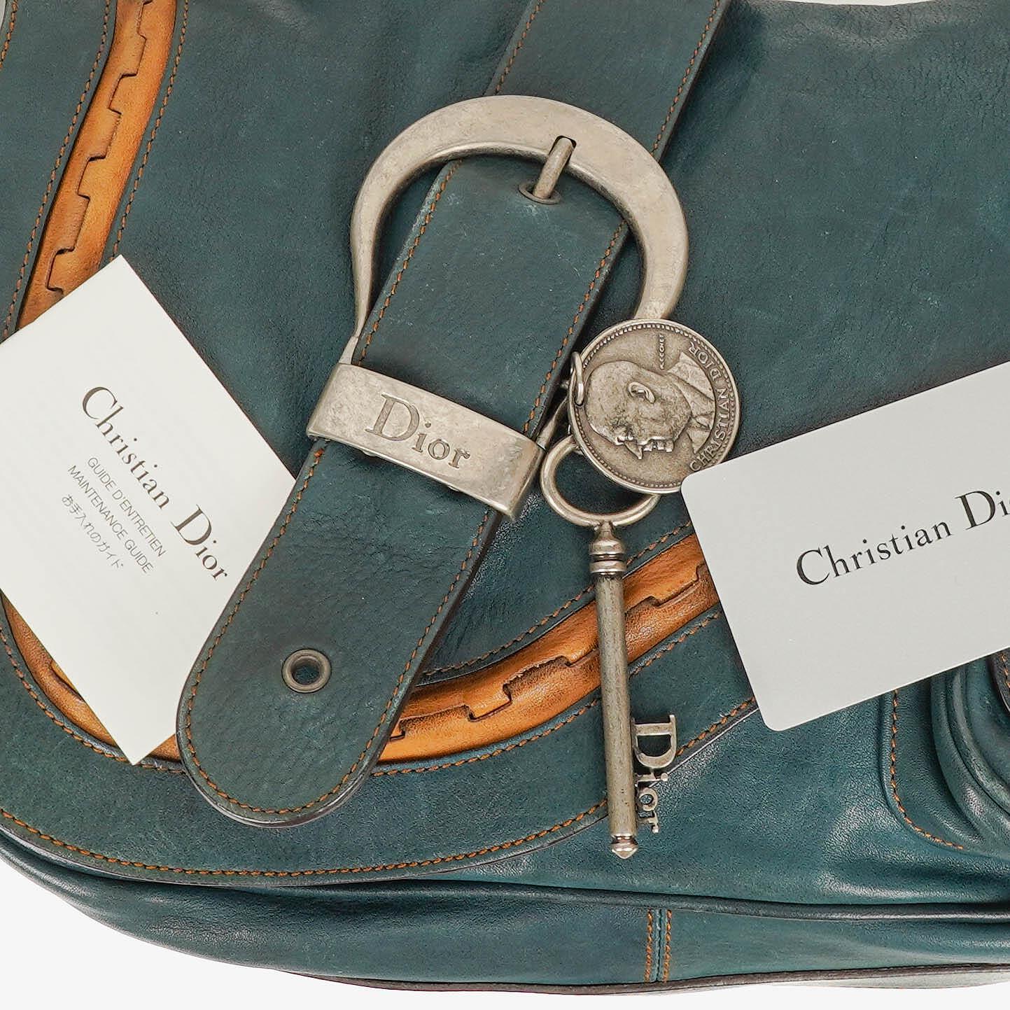 Christian Dior Gaucho Doppelsatteltasche Mittelgroß aus Kalbsleder
