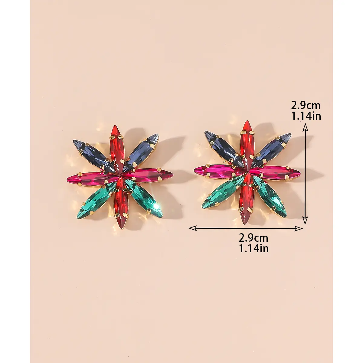 4 Designs Statement-Ohrringe – Blumen, Kristall, Muschel – Damen Modeschmuck