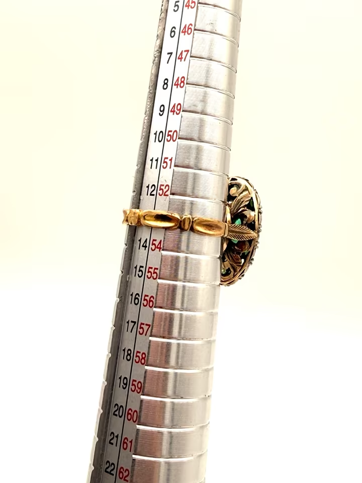 Antiker 18K Smaragd Ring ca. 1860 • Alt-Schliff • Gr. 53