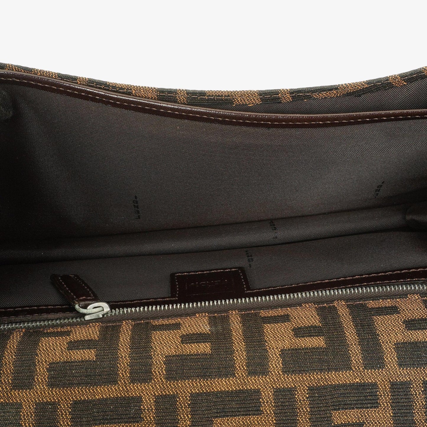 Fendi Zucca Baguette Tobacco Schultertasche aus Canvas