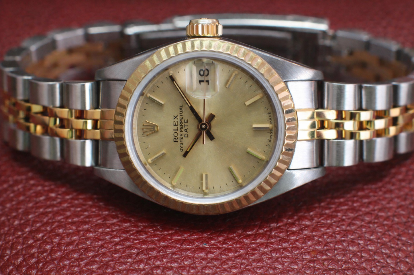Seltene Vintage Rolex Lady Datejust 18 kt Gelbgold