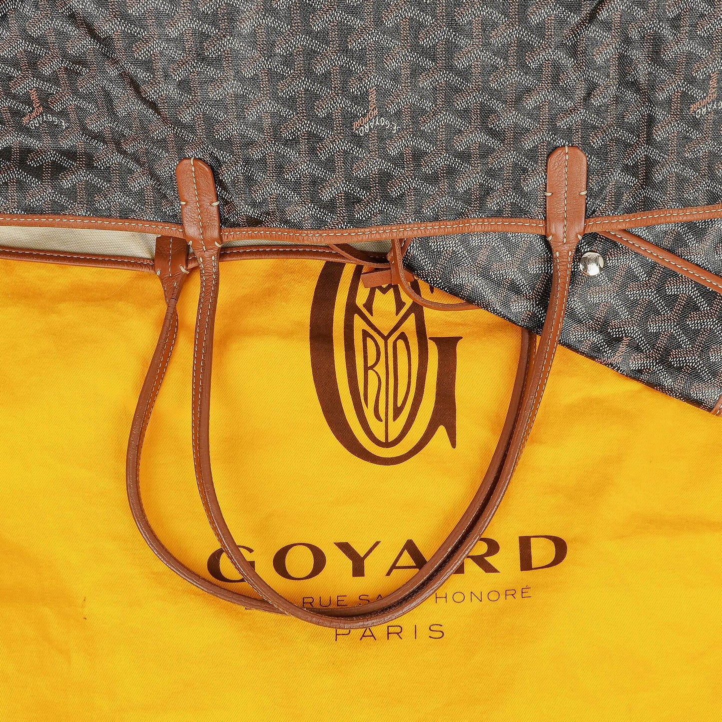Goyard Saint Louis Schwarze Chevron Print Beschichtete Canvas Tote-Tasche