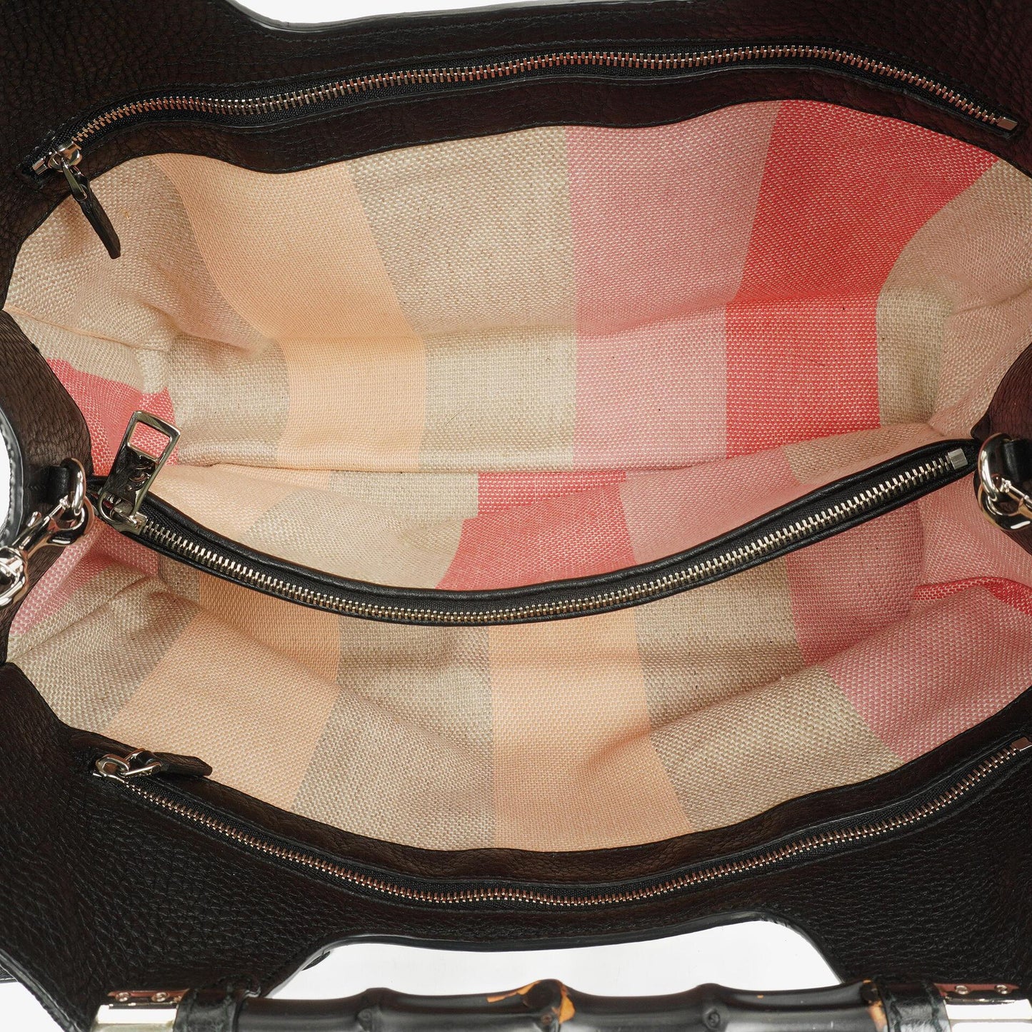 Gucci Bamboo Daily Shopper aus schwarzem Kalbsleder