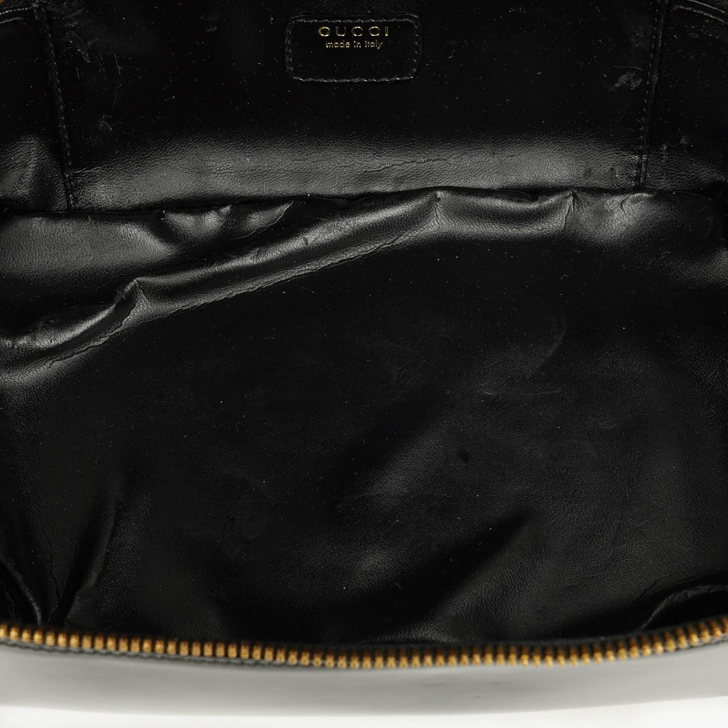 Gucci Bamboo Vanity Tasche aus schwarzem Lackleder