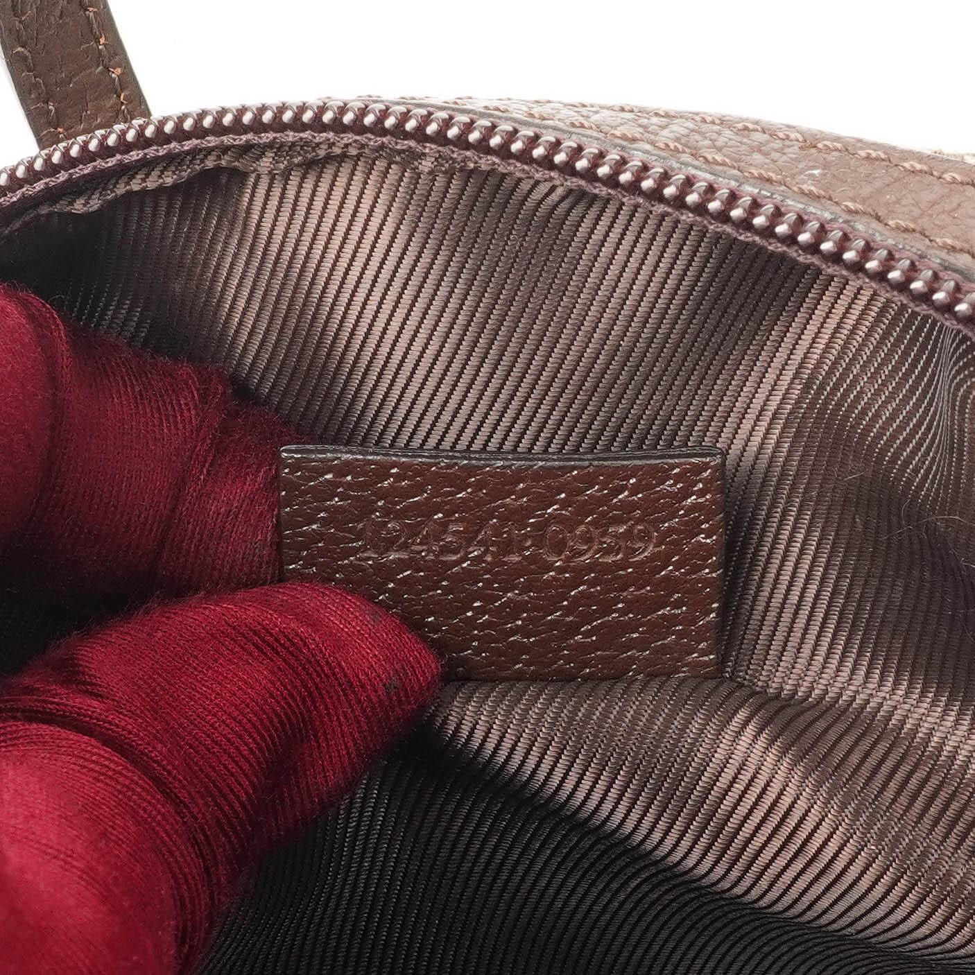 Gucci GG Monogram Beige und Braun Balthus Kleine Kosmetiktasche