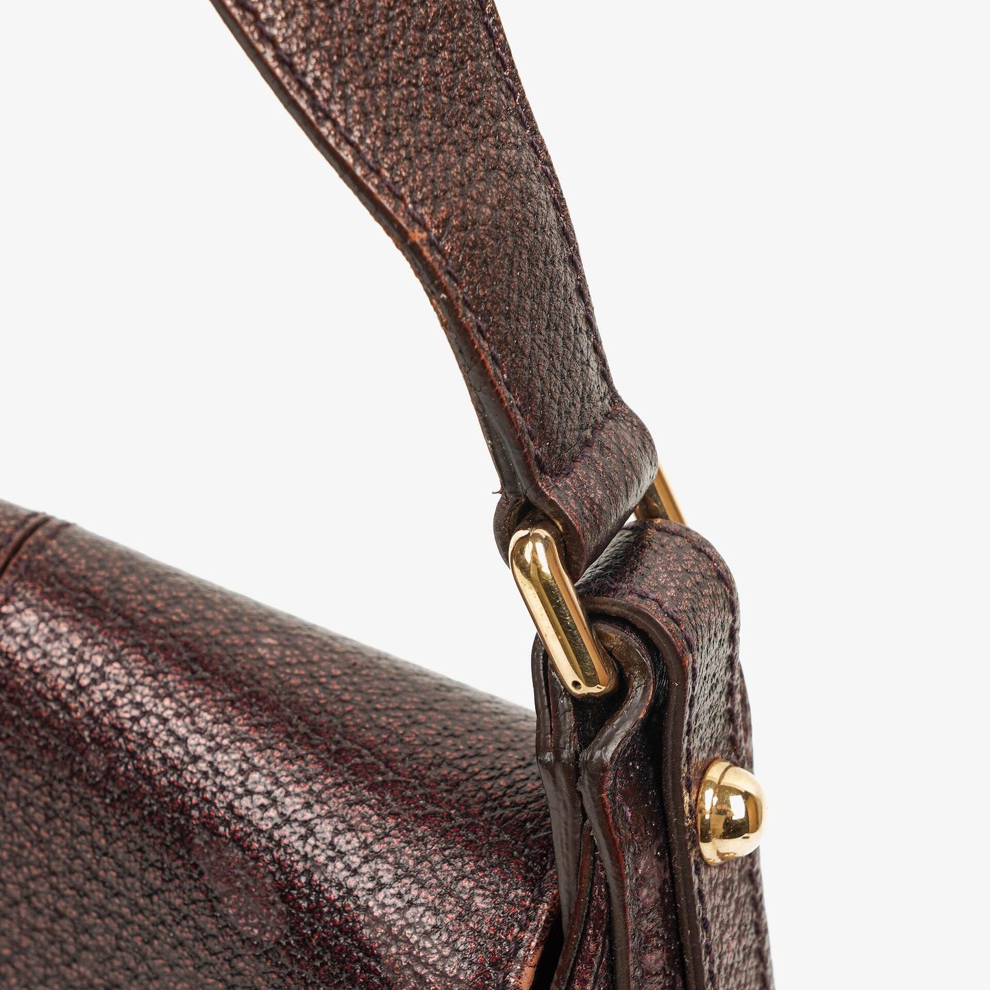 Gucci Horsebit Schultertasche mit Klappe aus lila Leder
