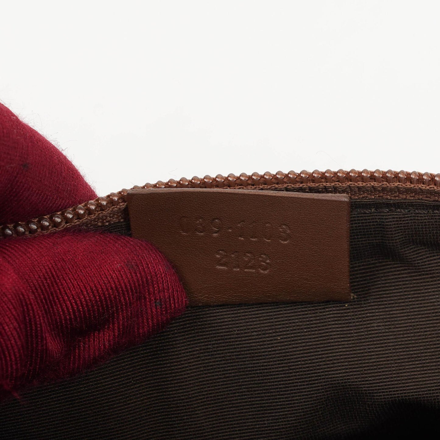 Gucci Mini Baguette GG Monogram Pochette Boot Braun/Beige Tasche