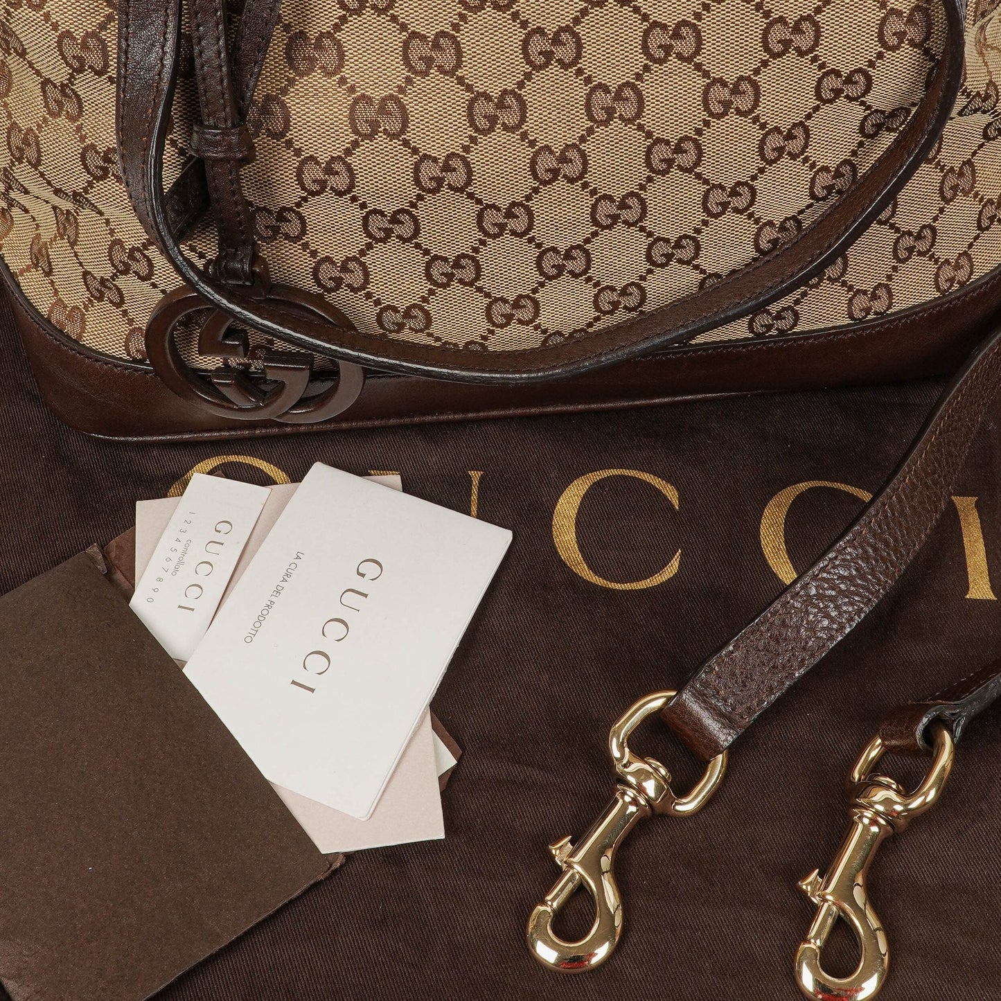 Gucci Top Handle Tasche aus braunem Monogramm-Canvas