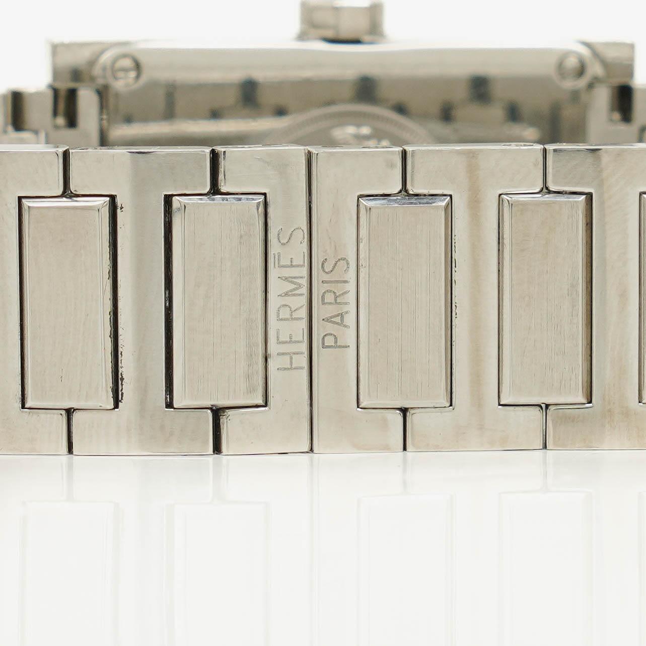 Hermès Tandem TA1.210 Quarzuhr aus Edelstahl