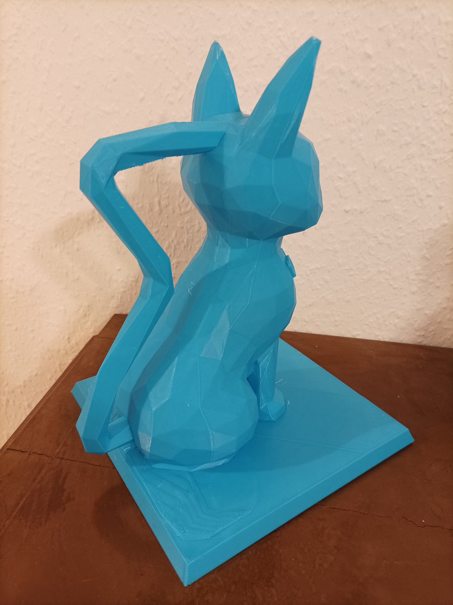 3D Gedruckter Katzen Kopfhörer Ständer - Low Poly Design, Modernes Bürozubehör, Personalisierbar