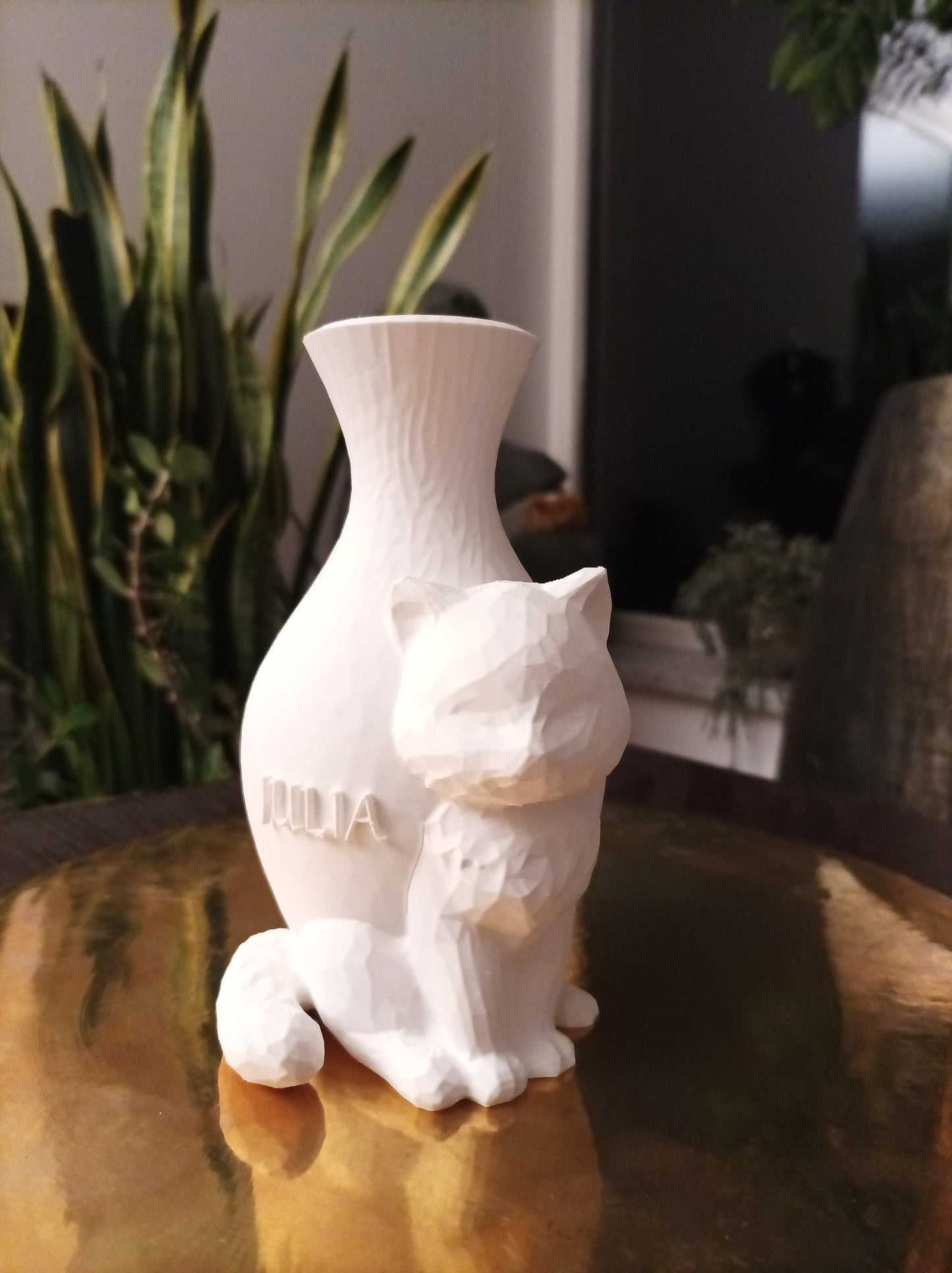 Personalisierte Katzenvase | Trockenblumen Dekoration| Perfektes Geschenk für Katzenliebhaber
