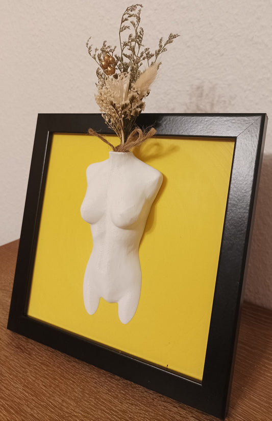 Erotik 3D-Druck Torso Wandbild Vase - Sinnliches Kunstwerk für stilvolle Einrichtung,