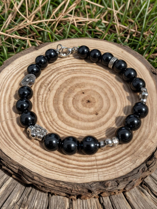 Elegantes Armband aus schwarzen Achat