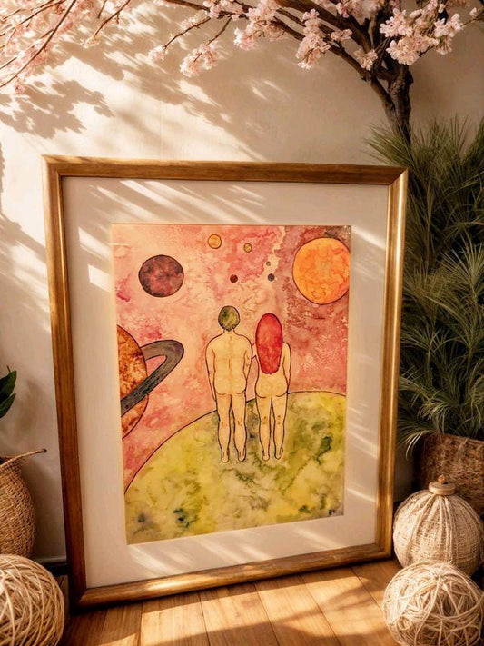 Kosmische Reise - Original Acrylgemälde auf Leinwand