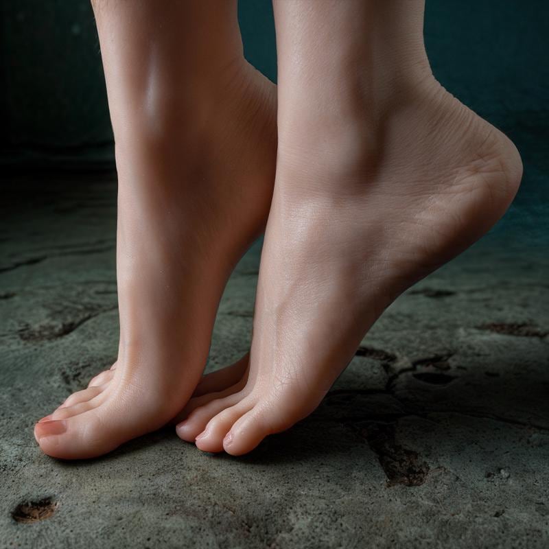 Profesjonalny silikonowy model stopy z wbudowanymi kośćmi – ultrarealistyczny do fetyszu, sztuki i fotografii | 1 para