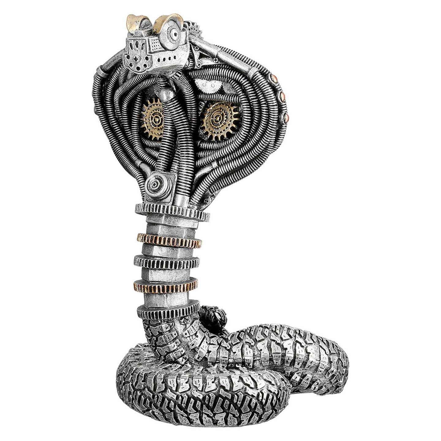 Steampunk Kobra Figur – Deko-Skulptur aus Kunstharz, 30,5 cm