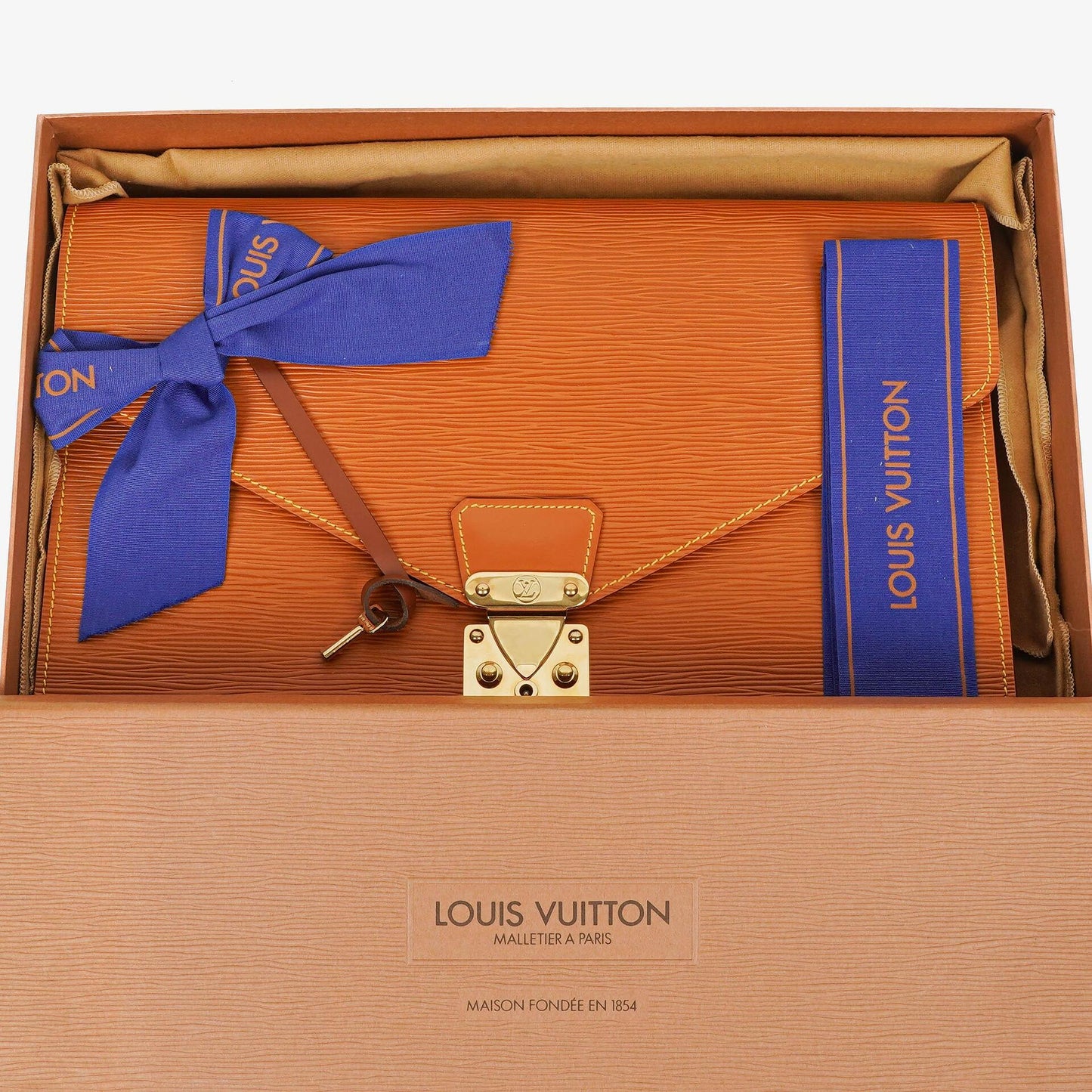 Louis Vuitton Pochette Documents aus Cognac Epi Leder