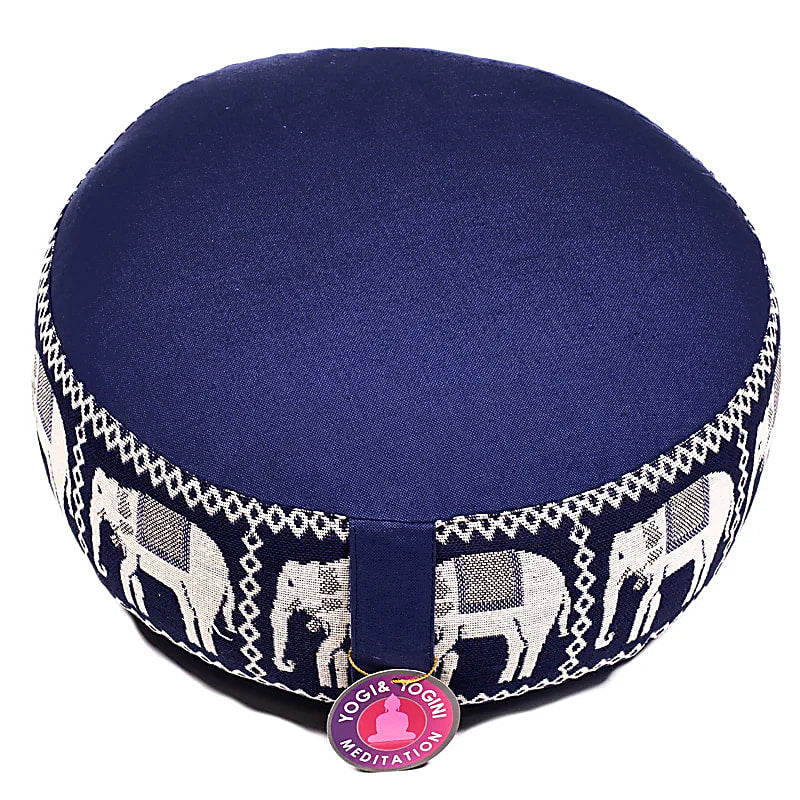 Meditationskissen Elefanten blau - 33x17 cm - Laminimas e.K