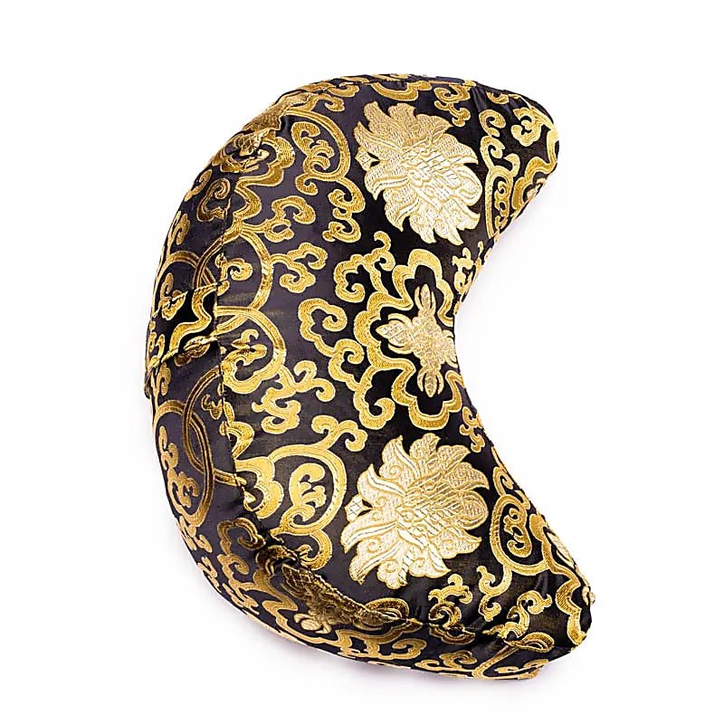 Meditationskissen Halbmond Brokat schwarz - ±1008 g; 33x13 cm - Laminimas e.K